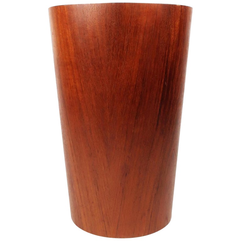 Scandinavian Modern Teak Wastebasket by Rainbow Wood Products at 1stDibs