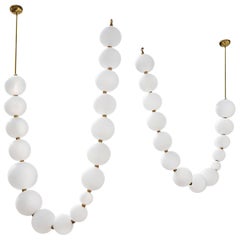 Pair of Pearl Necklace Pendant Lights, Ludovic Clément d’Armont