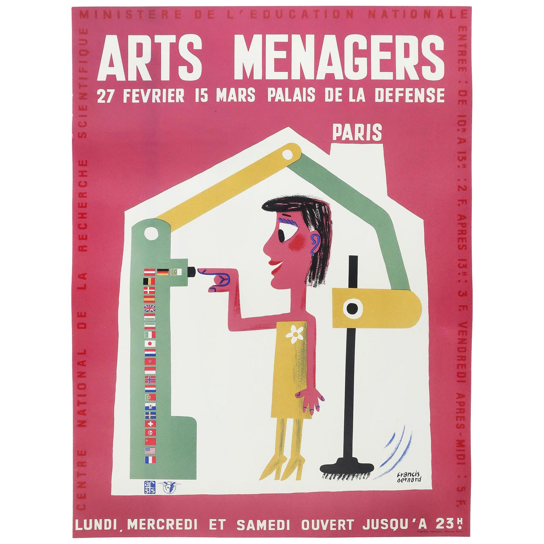 Vintage Red French Art Menagers Poster