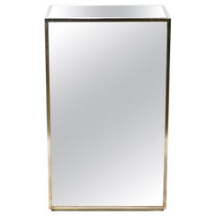 Large French Mirrored and Brass Pedestal, 1970s