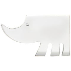 Lucite Rhino Sculpture by Tim Crea for Guzzini