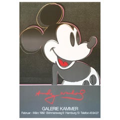 Andy Warhol 'Mickey / Galerie Kammer' Rare Original 1982 Poster Print