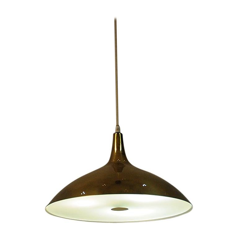 Brass Ceiling midcentury Pendant by Paavo Tynell for Idman, Finland 1950s