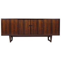 Danish Rosewood Credenza with Metal Pulls