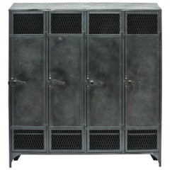 Antique Locker 4 Partially Screen Doors, France, circa 1920-1929