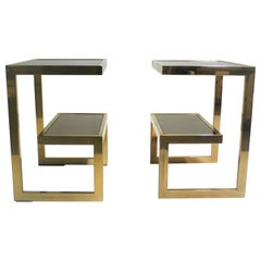 Golden G Side Tables by Belgochrom, Set of Two, 1970s