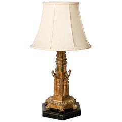 Gothic Style Brass Table Lamp