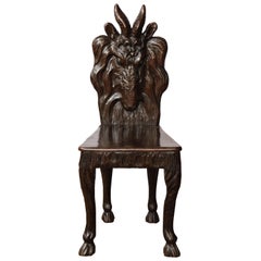 Antique  Carved Goat Chair