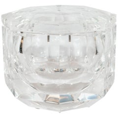 Midcentury Faceted Swivel Top Lucite Octagon Ice Bucket by Carole Stupell