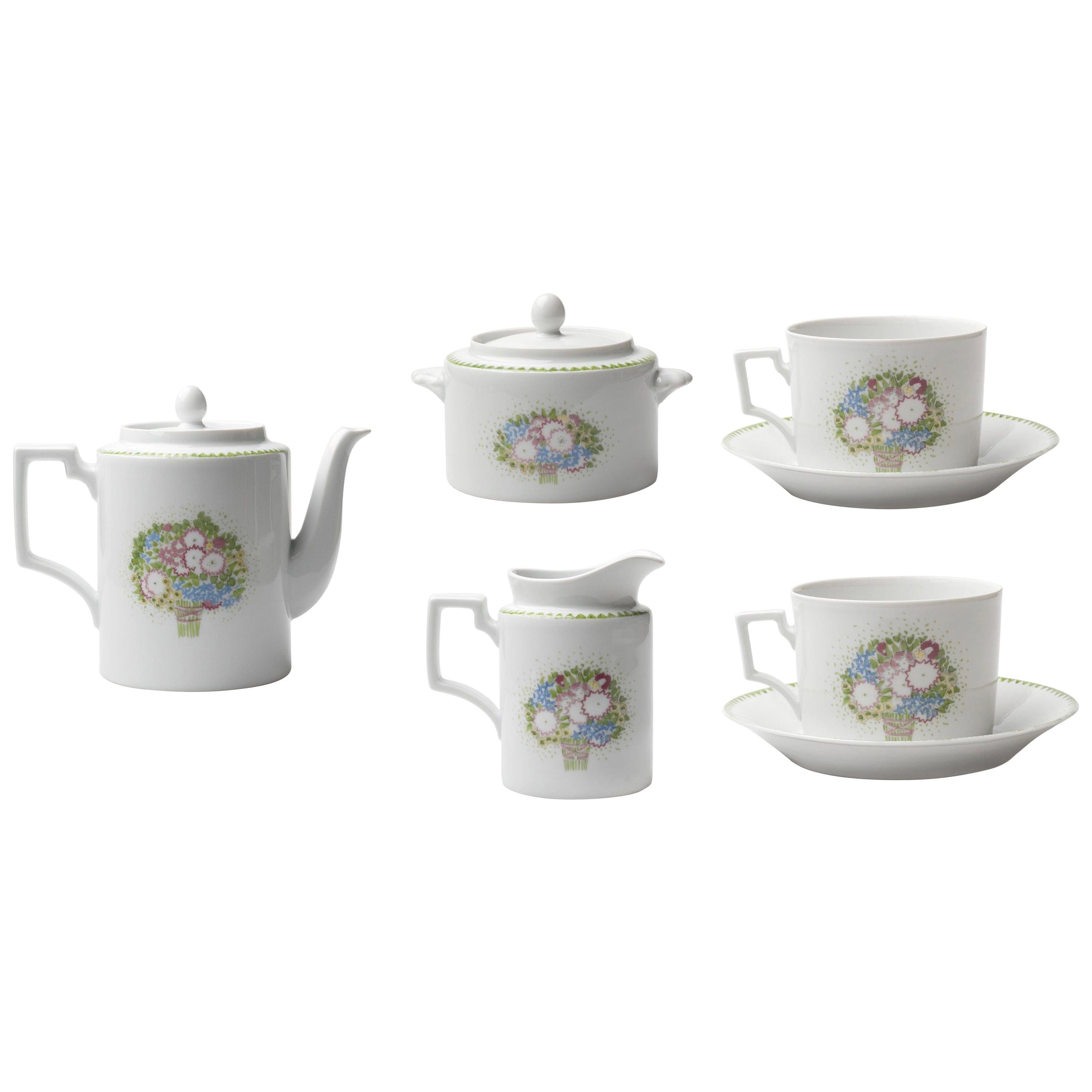 Suzanne Lalique & Th. Service de porcelaine Haviland 5 pièces "Nicole"