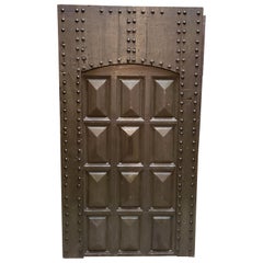 Antique Dark Brown / Green Moroccan Wooden Door, 23MD46