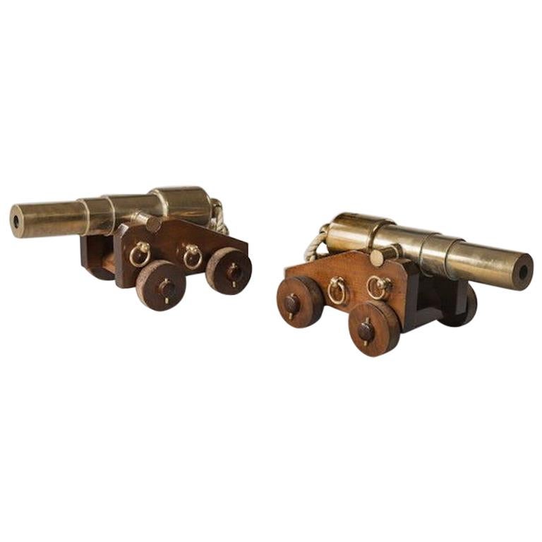 Pair of 4 Stage Bronze Signal Cannon