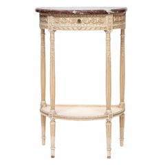 Louis XVI Painted Marble-Top Console