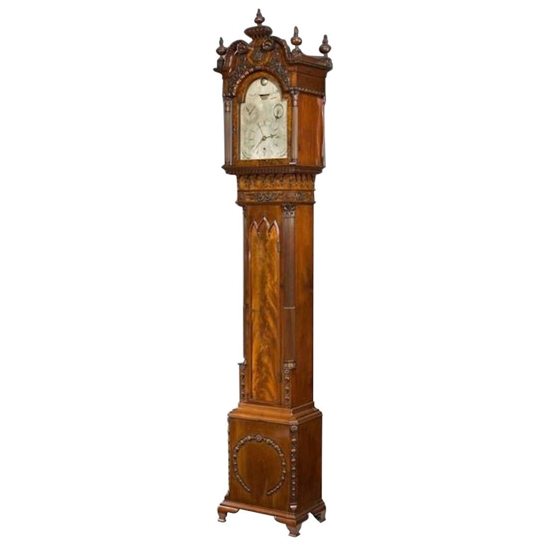 A Mahogany Long Case ‘tide’ Clock England, c. 1900 For Sale