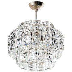 Exquisite Mid-Century Modern Faceted Crystal Chandelier, Germany
