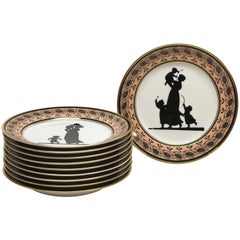 Set of Ten Mottahedeh Silhouette Dessert Plates