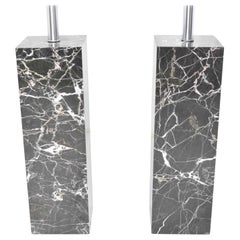 Pair of Marble Table Lamps by Nessen Studio