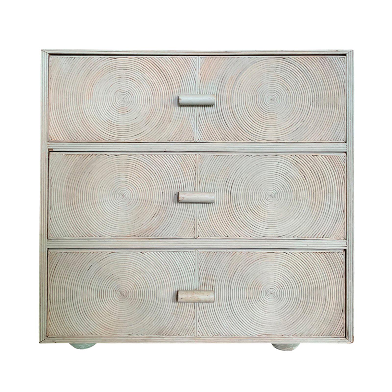 Mid-20th Century Luan Wood Painted Chest, Concentric Circles, circa 1930-1950s