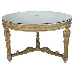 Italian Neoclassical Style Giltwood Center Table with Mirrored Top