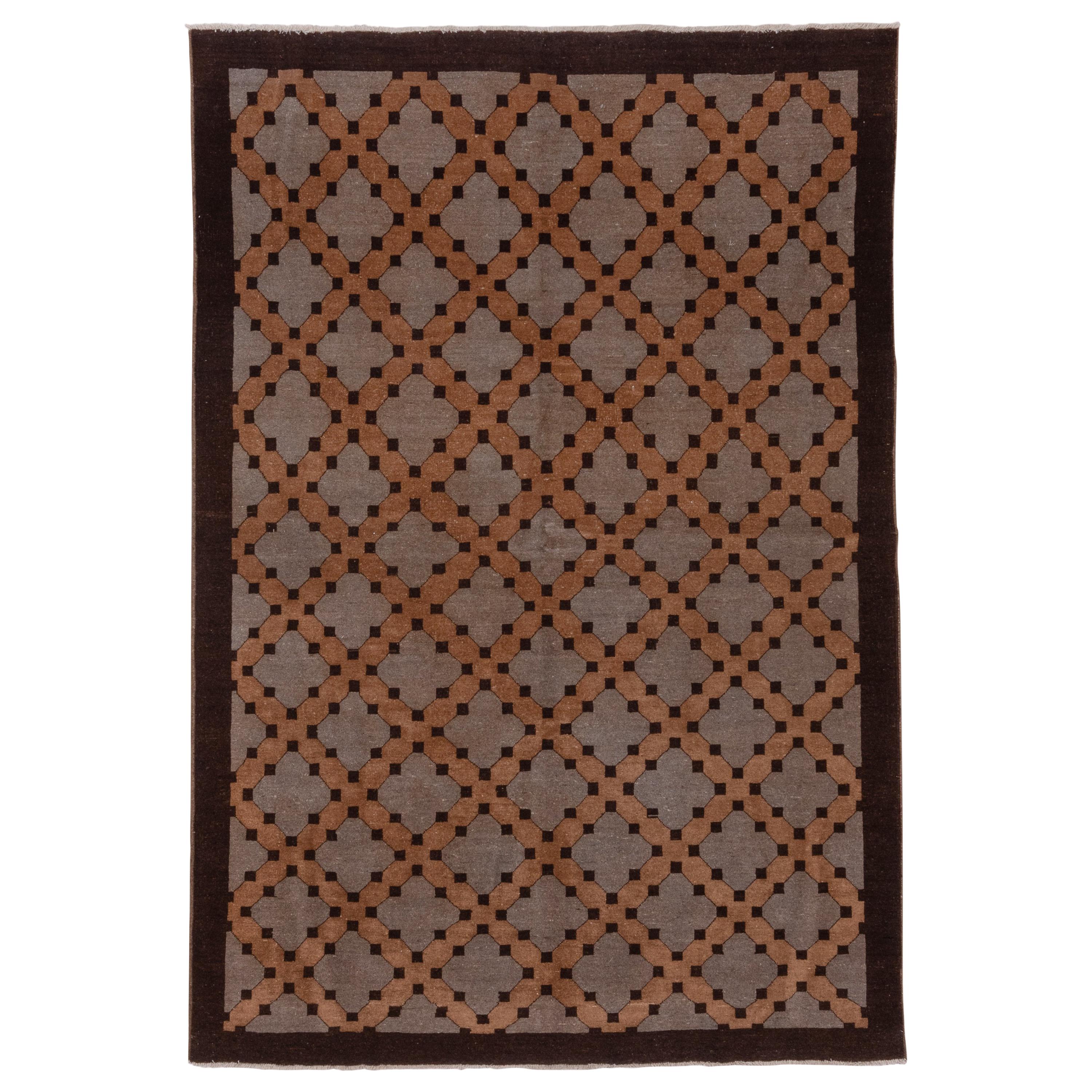 Afghanischer Teppich aus braunem Holz
