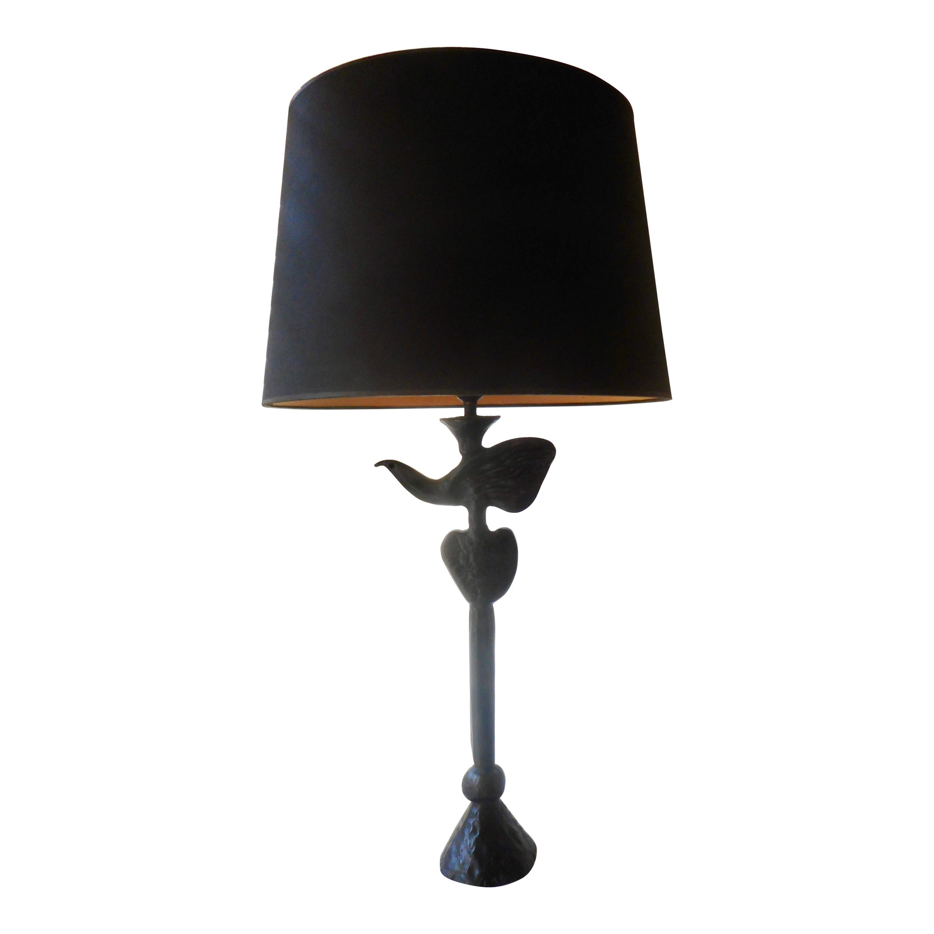 Blackened Bronze Lamp by Pierre Casenove for Fondica, France, 1990