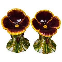 Italian Glazed Terracotta Flower Garden Chairs