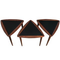 Three Walnut Nesting Tables by Arthur Umanoff