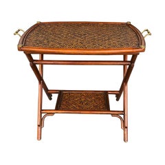 Bamboo and Cane Tray Table with removable Top Maitland Smith Philippines 1970s