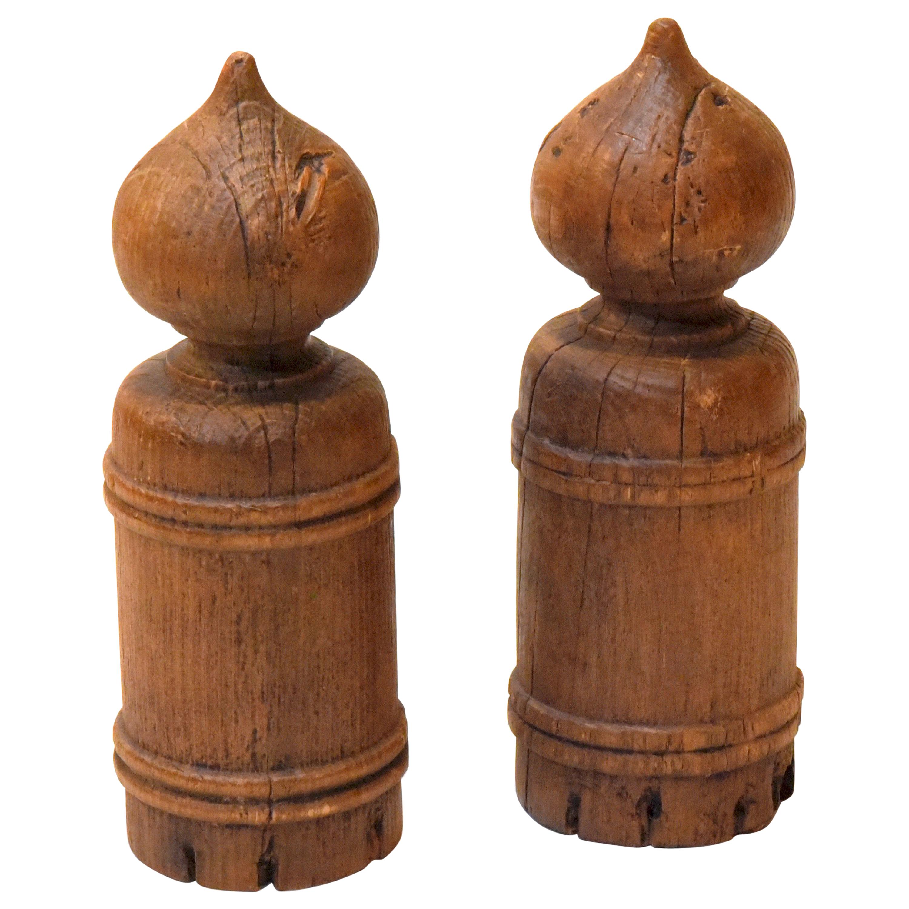 Meiji Period Wood Giboshi, Japanese Bridge Ornaments at 1stDibs