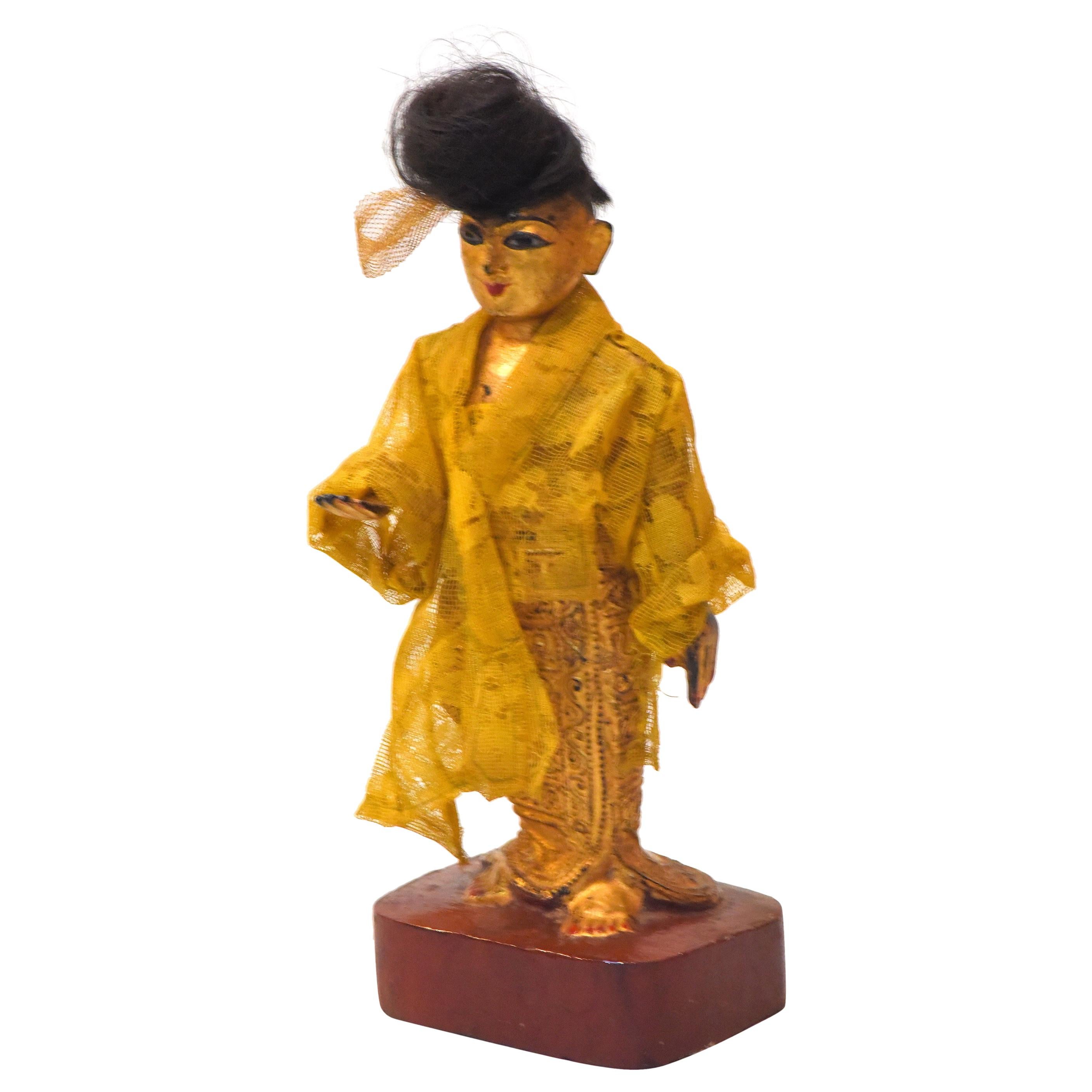 Late 19th-Early 20th Century Burmese Nat-Pwe Standing Female Figure