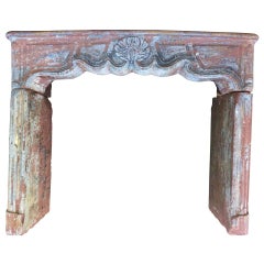 Antique Louis XV Period Fireplace in Sandstone from France, circa 1750s