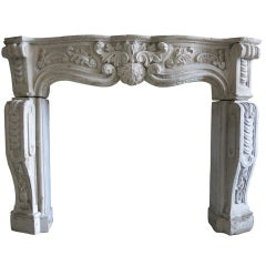 Vintage French Regency Style Fireplace in Cast-Stone Hand-Finished, 20th Century, France