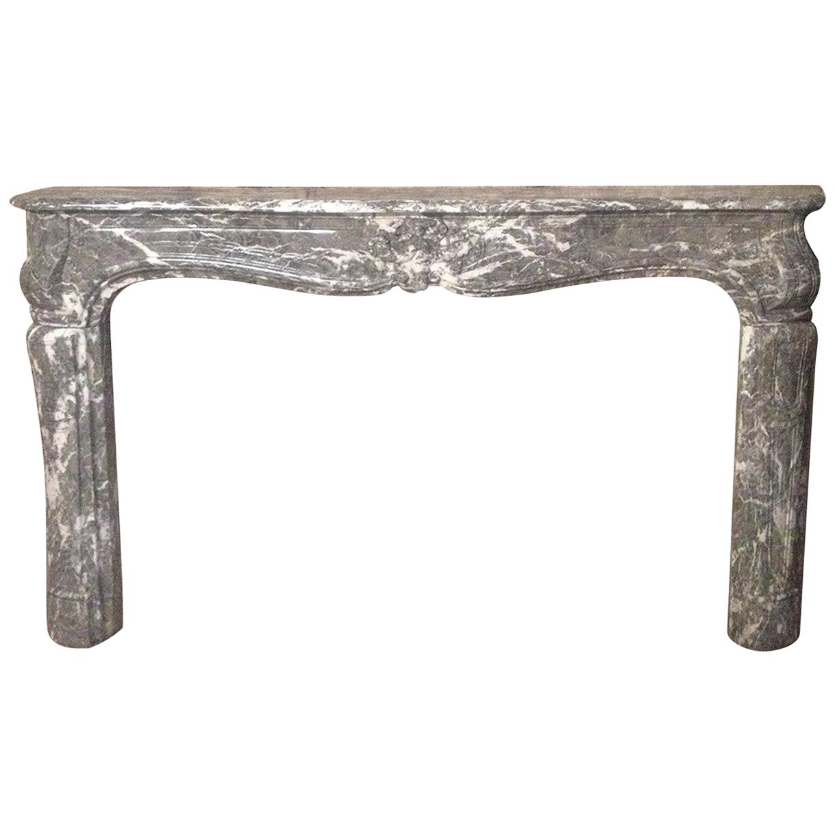 French Louis XV Period "Saint-Anne" Marble Fireplace, circa 1730s, Paris, France For Sale