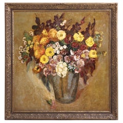 Flower Painting, Signed Folmer Bronnén 1926, Oil on Wood