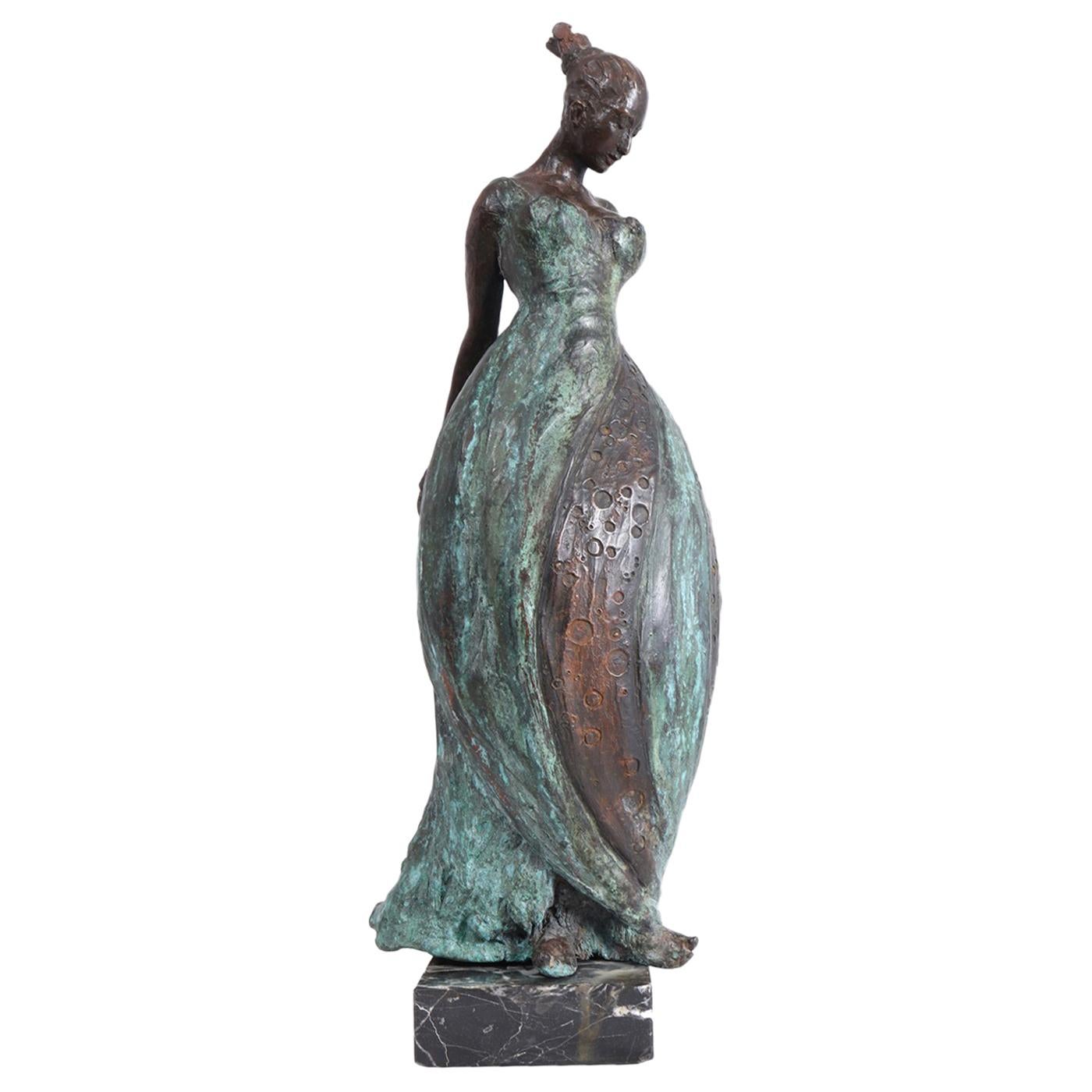 Bronze Lady Sculpture For Sale at 1stDibs
