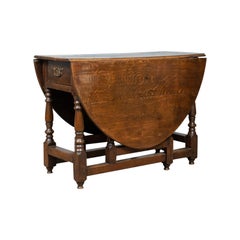 Antique Gate Leg Table Georgian, English, Oak, Country Kitchen Dining circa 1790