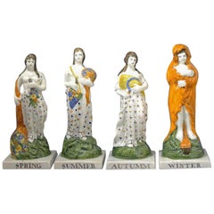 Set of the Four Seasons by Dixon Austin of Sunderland Prattware Colors