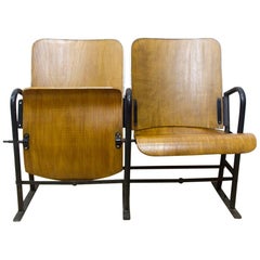 1940s French Wooden Cinema Seats
