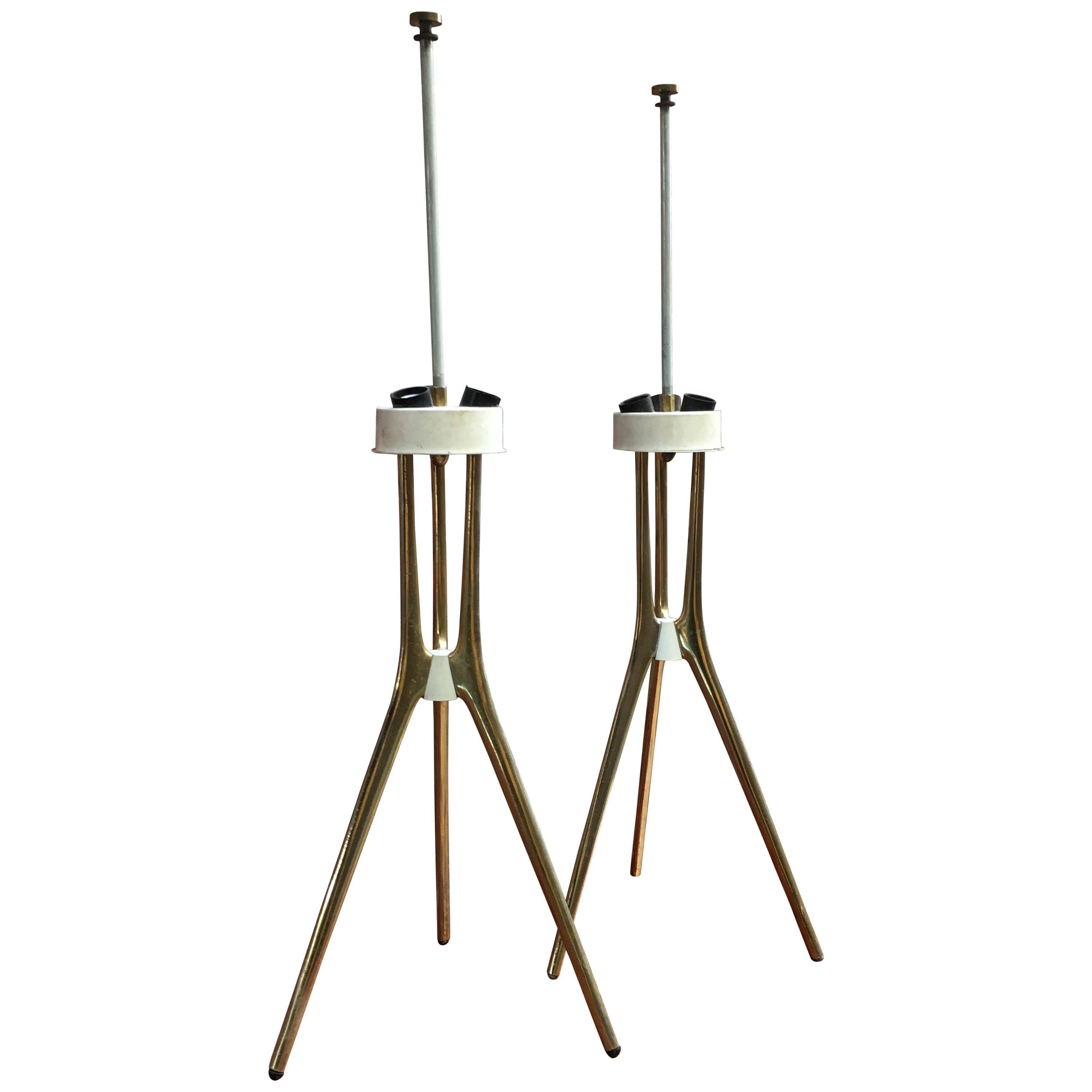 Pair of Lightolier Space Age Tripod Lamps