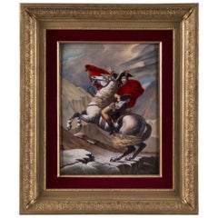 Enamel Plaque Depicting Napoleon Crossing the Alps, by Camille Fauré, circa 1930
