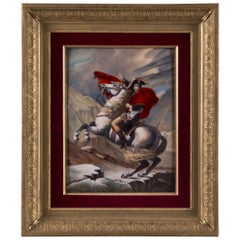 Enamel Plaque Depicting Napoleon Crossing the Alps, by Camille Fauré, circa 1930