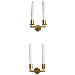 Pair of Wall Sconces in Brass Designed and Made by Itsu Oy, Finland, circa 1950