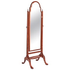 Fine Quality Antique Walnut Cheval Mirror