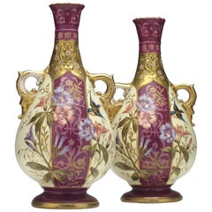 Pair of 19th German Century Royal Bonn Vases, circa 1880