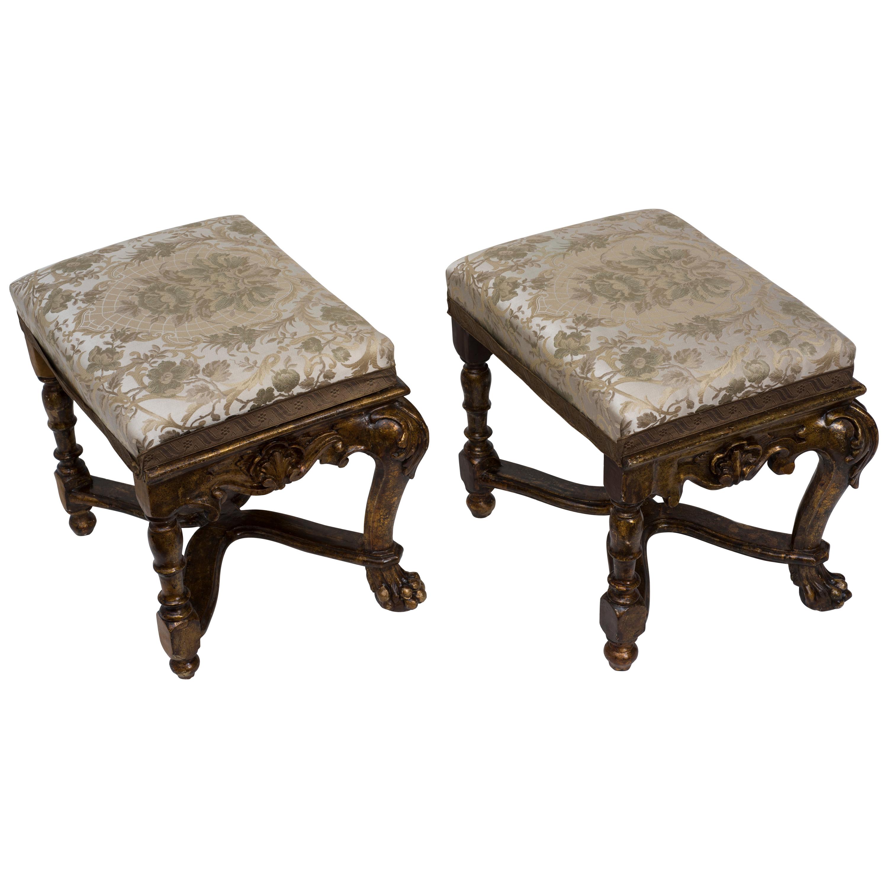 Pair of Outstanding Celebratory Stools Louis XV Style/Period, Italy