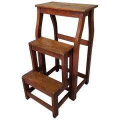 Used 19th Century French Oak Metamorphic Stool and Stairs