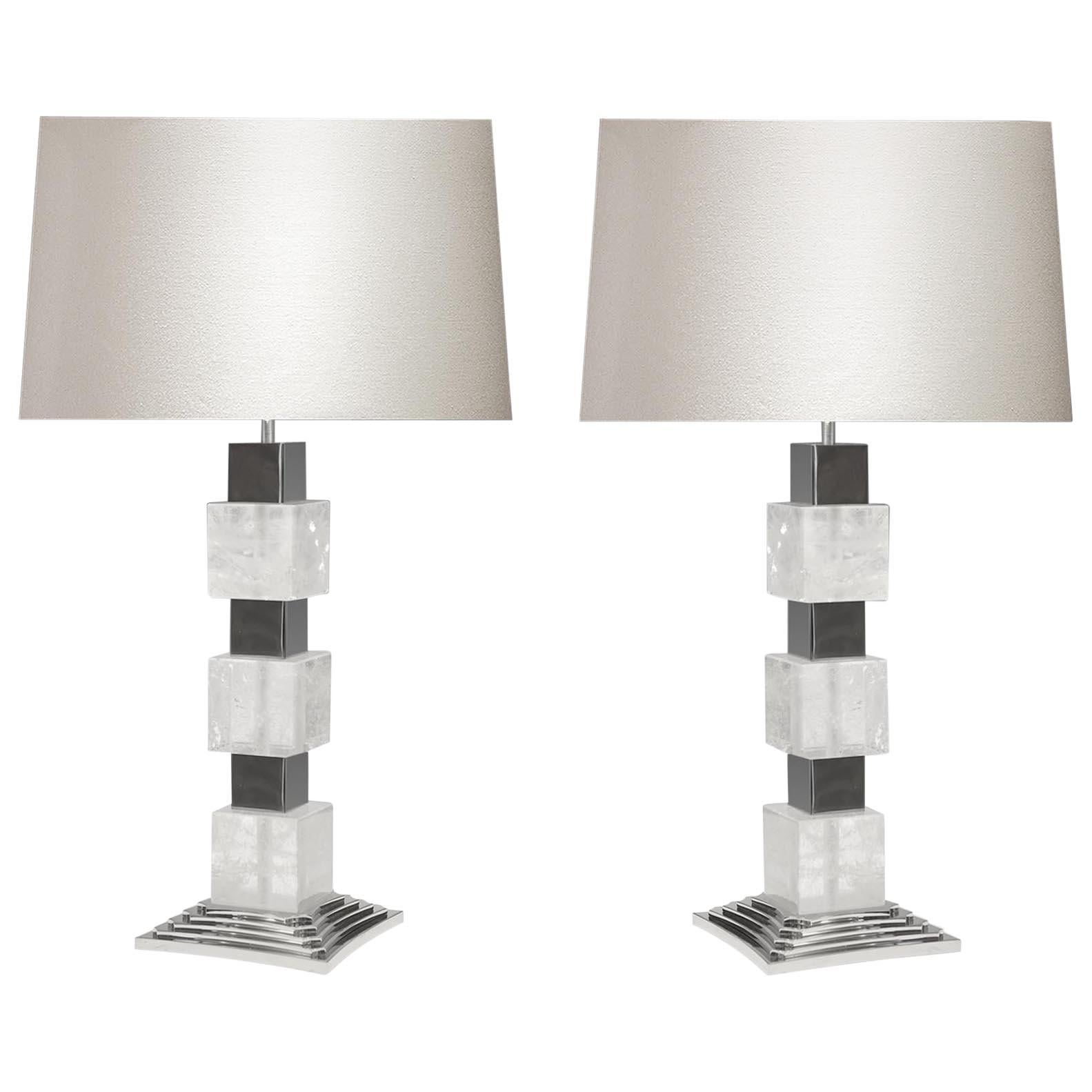 Art-déco-Stil Bergkristall-Lampen von Phoenix