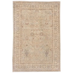 Neutral Hand Knotted Tabriz Style Carpet