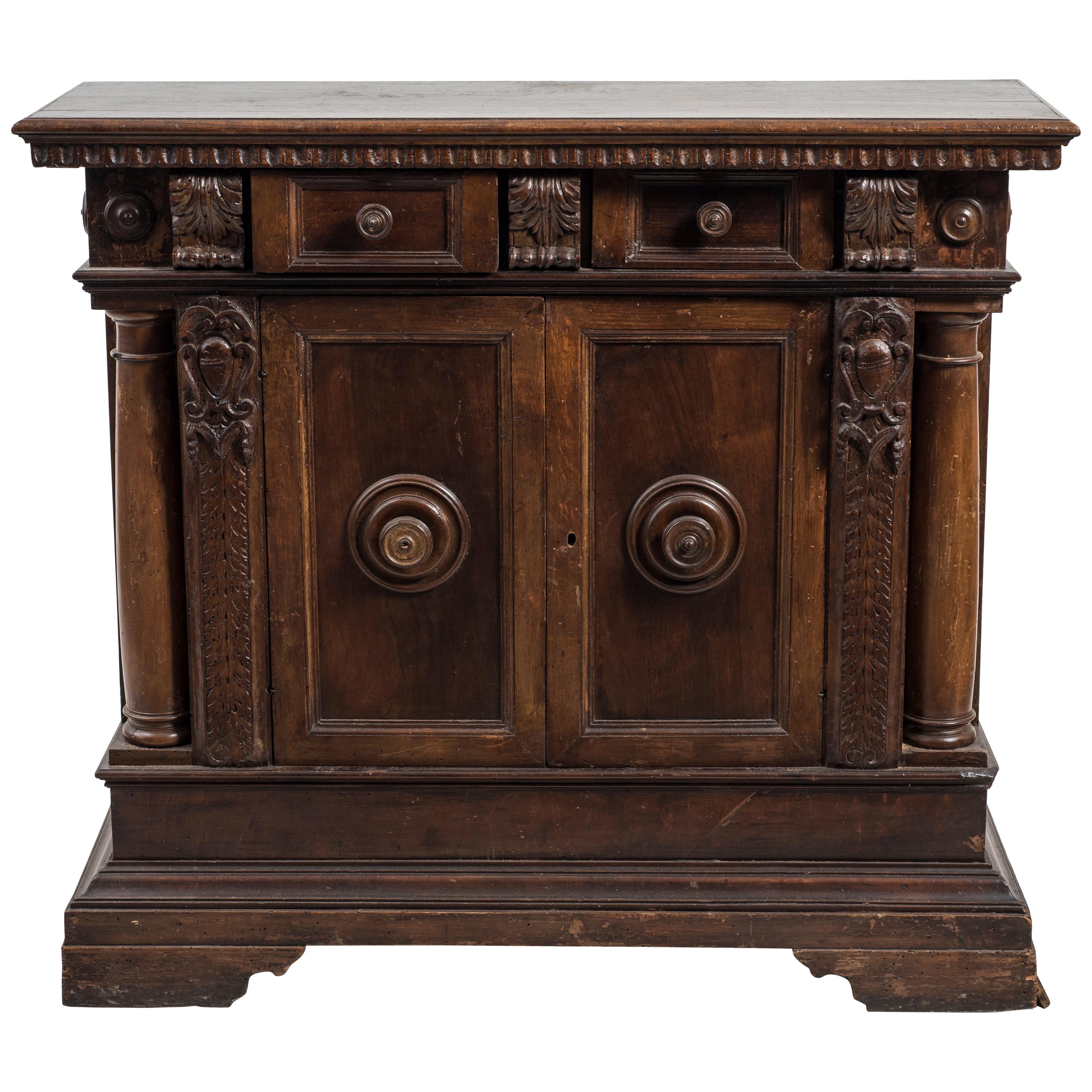 Ancient Sideboard in Walnut, Italy, End of the 19th Century