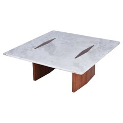 Jorge Zalszupin Midcentury Brazilian Center Table with Marble Top, 1960s